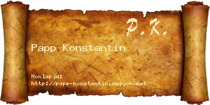 Papp Konstantin névjegykártya